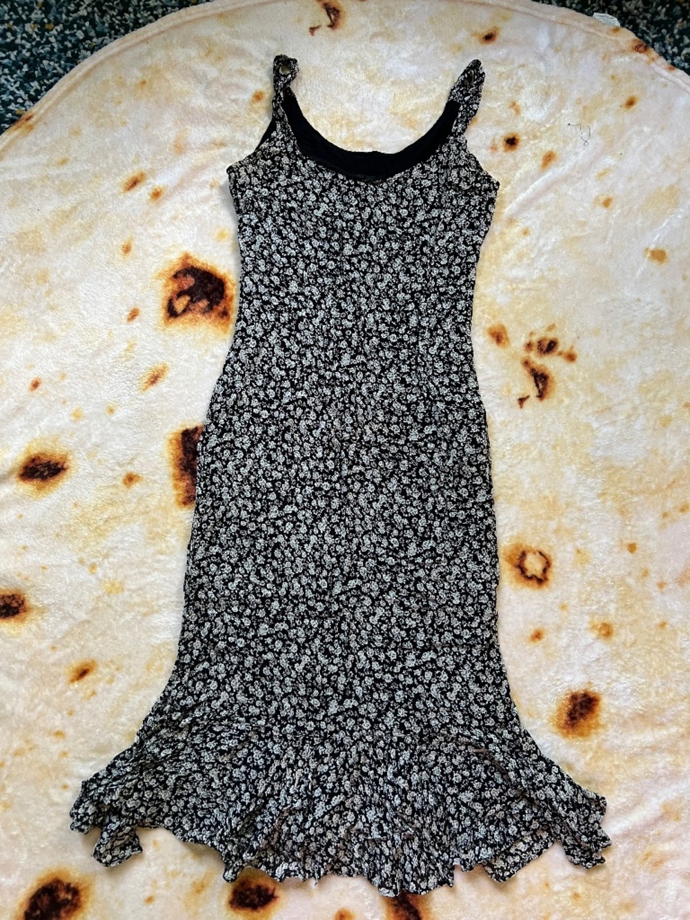 Black & White Floral Slip Dress